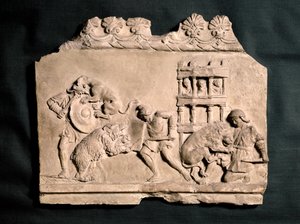 罗马艺术兵马俑浮雕：三个角斗士与一个... 作者 小说