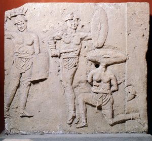 博洛尼亚Due Madonne地区描绘角斗场的浮雕，罗马文明 作者 小说