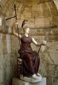 罗马艺术：“”罗马女神在她手中举起宇宙“”公元1世纪的雕像。 罗马，坎皮多利奥 作者 小说