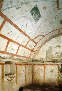 罗马艺术：卡瓦诺墓的景色。 公元 100-150 年。 那不勒斯，国家考古博物馆 作者 小说