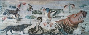 庞贝城农神之家（Casa del Fauno）的尼罗河中的动物 作者 小说