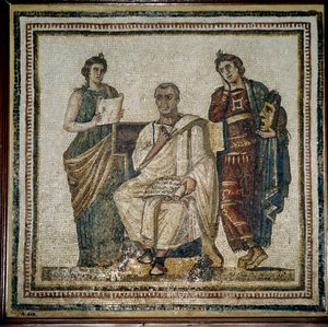 Virgil (Virgilio) and two muses (Clio and Melpomene) - beginning 3rd century 作者 小说