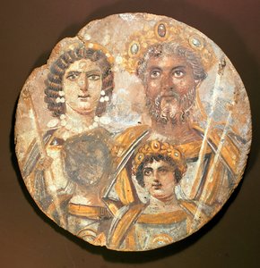 Tondo：Septimius Severus家族的小组，c.200 AD在木头上的蛋彩画