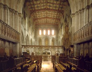 Romanesque art: internal view of the church of Saint David built between the 6th and 12th centuries. Saint david