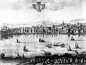 1650年从Southwark观看泰晤士河 作者 Rombout Van den Hoeye