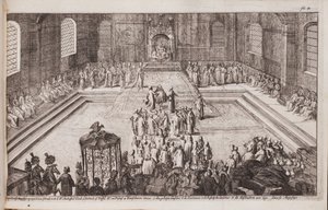 1677年，沙皇亚历克西斯·米哈伊洛维奇（Alexis Mikhailovich）皇家宫廷中的一幕 作者 罗曼·德·豪格