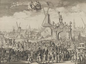 威廉三世进入海牙时，由......吸入S.K. Maj. aende Westeynder桥，1691。
