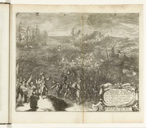 1575 年，西班牙士兵夜行军至杜维兰
西班牙人在泽兰的壮举（文物标题
佛兰德斯战争（系列标题） 作者 唐璜德莱德斯玛