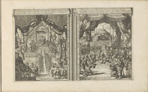 中国的法院和法庭
Chinese rechtbank / tribunal des Chinois // Abyssinise Gerichts Handel / Justice des Abissins (title on object)
Les Indes Orientales et Occidentales et autres lieux (系列标题) 作者 彼得·范德阿 (I)