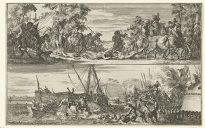 两幅描绘法国暴行的作品，1672 年 作者 罗曼·德·豪格
