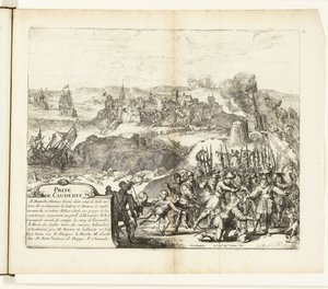 Verovering van Caudebec，1592 年
Prise de Caudebec（物品上的标题）
佛兰德斯战争（系列标题） 作者 唐璜德莱德斯玛