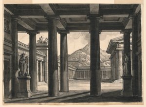 歌剧《庞培的最后一天》的舞台设计，米兰斯卡拉歌剧院，1827 年 作者 罗莫洛·阿奇里·利夫拉尼