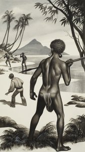赫尔曼-梅尔维尔（1819-91）（水粉画，纸本） 作者 罗恩·恩布尔顿
