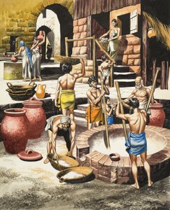 公元前 2500 年至公元前 1600 年印度河流域的生活（水粉画，纸面） 作者 罗恩·恩布尔顿