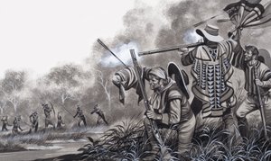 受到查万特印第安人的攻击 作者 罗恩·恩布尔顿