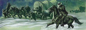 冬季马车队（水粉画纸） 作者 罗恩·恩布尔顿