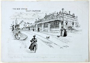 1896年7月东克罗伊登新站（纸上墨水）