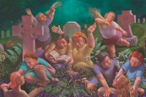 朗读以赛亚书》，2006 年（布面油画） 作者 罗斯玛丽·阿德科克
