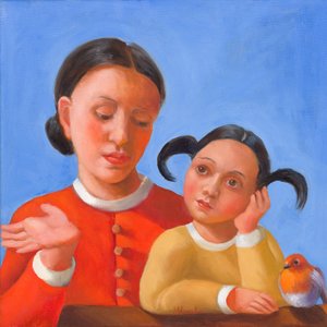 学习新事物，2022 年（布面油画） 作者 罗斯玛丽·阿德科克