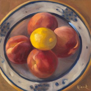 桃子和柠檬》，2016 年（布面油画）