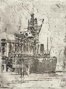 码头上的货轮 作者 罗斯威尔·莫尔斯·舒特勒夫