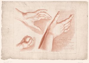 三只手的标题印刷
自然素描原理，第八部分（系列标题）
第 VIII Cahier de Principes du Dessin d