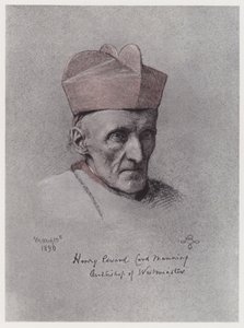 红衣主教曼宁（石版画） 作者 鲁道夫·莱曼（Rudolf Lehmann）