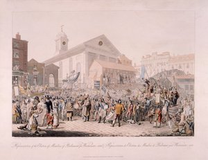 伦敦科文特花园的选举，1818年。  
