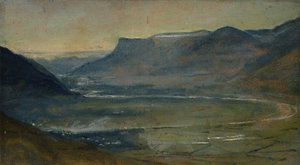 门德尔河上的埃施塔尔风景（纸板油画）