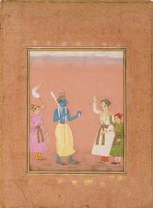 一个被王子们迎接的英雄，说明音乐模式Kanada Ragini，约1680年 作者 鲁克努丁