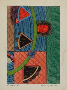 盖毯式贴花被子，约1936年。 作者 露丝·M·巴恩斯
