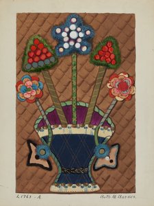 盖毯式贴花被子，约1936年。