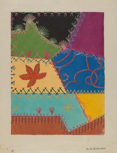 疯狂的被子细节，约1939年。
