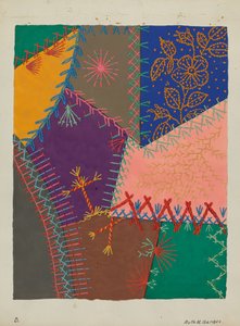 疯狂的被子细节，约1940年。