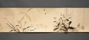野生动物之友 (Yasei no Tomo)，约 1918 年（水墨、不透明水彩、漆，织纹纸）