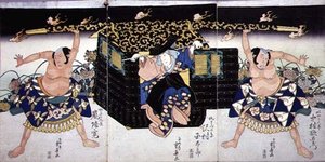 歌舞伎剧第四幕的场景，"芦屋道满内神"。