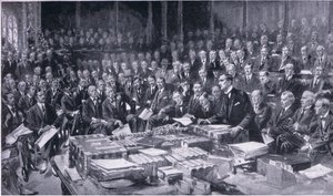 议会历史上最重大的事件之一，1914年8月3日，由Waverley Book Company Limited出版的Cassells英国人民历史，c.1940