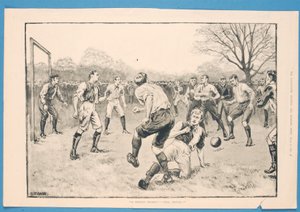 关键时刻 - 中心良好，摘自《体育和戏剧新闻画报》，1891 年 3 月 21 日（平版印刷）