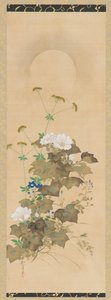 月亮和秋天的植物，江户时期，19世纪初。