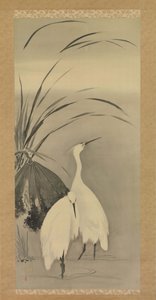两只白鹭和莲花，1761-1828。