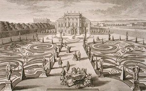 奥地利的房子和花园，由约翰-奥古斯特-科维努斯（1683-1738）雕刻，约1730-40年出版（雕刻）。