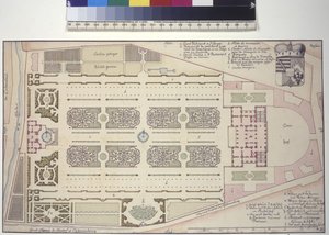 整页：列支敦士登花园宫殿--地面平面图（钢笔和墨水绘图）