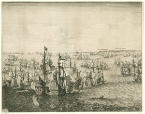 杜恩斯海战（左图），1639 年 作者 所罗门萨弗里