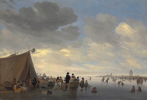 1653年，冰冻的莱克河上的溜冰者