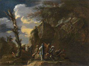 波利克拉特斯的受难，c.1664（布面油画） 作者 救世主罗莎