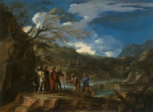 Polycrates和渔夫，约1664年。 作者 救世主罗莎