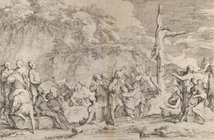 暴君Polycrates被波斯人俘虏后被钉在十字架上，约1662年。 作者 救世主罗莎