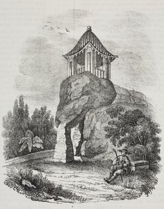 卡莫恩斯洞穴，中国澳门，Salvatore Puglia 的石版画，选自 Poliorama Pittoresco，第 15 期，11 月 19 日 作者 萨尔瓦多·普利亚