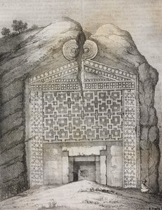 迈达斯墓，Midas Sehri，土耳其，Salvatore Puglia 石版画，Poliorama Pittoresco，n 41，5 月 18 日