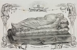 朱塞佩-桑马尔蒂诺（Giuseppe Sanmartino，约 1720-1793 年）的《面纱下的基督》，意大利坎帕尼亚那不勒斯圣塞韦罗教堂，Salvatore Puglia 的石版画，选自 Poliorama Pittoresco，第 33 期，3 月 26 日